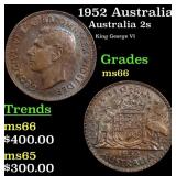 1952 Australia 1 Florin (2 Shillings) Silver KM# 4