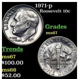 1971-p Roosevelt Dime 10c Grades GEM++ Unc