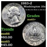 1983-d Washington Quarter 25c Grades GEM+ Unc