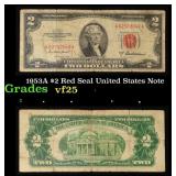 1953A $2 Red Seal United States Note Grades vf+