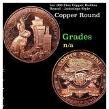 1oz .999 Fine Copper Bullion Round - Jackalope Sty