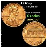 1970-p Lincoln Cent 1c Grades GEM Unc RD