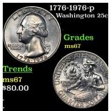 1776-1976-p Washington Quarter 25c Grades GEM++ Un