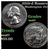 2016-d Roosevelt Washington Quarter 25c Grades GEM