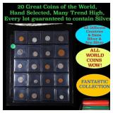 20 Great Coins of the World, hand selected, many t