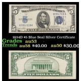 1934D $5 Blue Seal Silver Certificate Grades Selec
