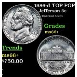 1986-d Jefferson Nickel TOP POP! 5c ms66+ SEGS