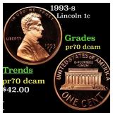 1993-s Proof Lincoln Cent 1c GEM++ Proof Deep Came