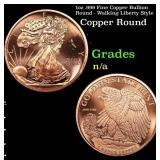 1oz .999 Fine Copper Bullion Round - Walking Liber