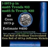 BU Shotgun Jefferson 5c roll, 1973-d 40 pcs Bell T