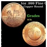 1oz .999 Fine Copper Bullion Round - Apollo 11 Sty