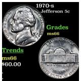 1970-s Jefferson Nickel 5c Grades GEM+ Unc