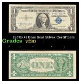 1957B $1 Blue Seal Silver Certificate Grades vf++