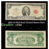 1963 $2 Red Seal United States Note Grades vf++