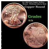 1oz .999 Fine Copper Bullion Round - Walking Liber
