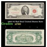 1963 $2 Red Seal United States Note Grades xf