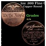 1oz .999 Fine Copper Bullion Round - We The People