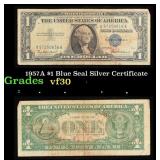 1957A $1 Blue Seal Silver Certificate Grades vf++