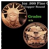 1oz .999 Fine Copper Bullion Round - Statue of Lib