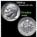 1968-p Roosevelt Dime 10c Grades GEM+ Unc