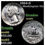 1984-d Washington Quarter 25c Grades GEM+ Unc