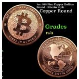 1oz .999 Fine Copper Bullion Round - Bitcoin Style