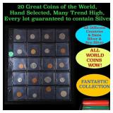 20 Great Coins of the World, hand selected, many t