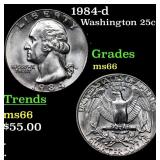 1984-d Washington Quarter 25c Grades GEM+ Unc
