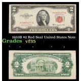 1953B $2 Red Seal United States Note Grades vf++