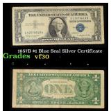1957B $1 Blue Seal Silver Certificate Grades vf++