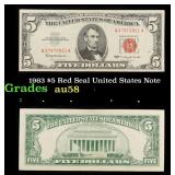1963 $5 Red Seal United States Note Grades Choice
