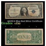 1957B $1 Blue Seal Silver Certificate Grades vf++