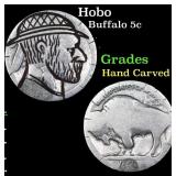 Hobo Buffalo Nickel 5c Grades Hand Carved