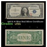 1957A $1 Blue Seal Silver Certificate Grades vf++