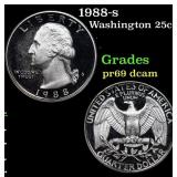 1988-s Proof Washington Quarter 25c Grades GEM++ P