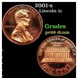 2001-s Proof Lincoln Cent 1c Grades GEM++ Proof De