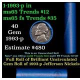 BU Shotgun Jefferson 5c roll, 1963-p 40 pcs Bell T