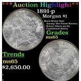 ***Major Highlight*** 1891-p Morgan Dollar $1 ms65