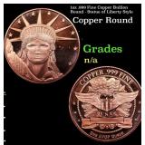 1oz .999 Fine Copper Bullion Round - Statue of Lib