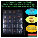 20 Great Coins of the World, hand selected, many t