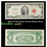 1963 $2 Red Seal United States Note Grades Choice