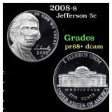 2008-s Proof Jefferson Nickel 5c Grades GEM++ Proo