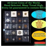 20 Great Coins of the World, hand selected, many t