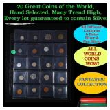 20 Great Coins of the World, hand selected, many t