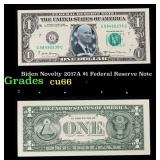 Biden Novelty 2017A $1 Federal Reserve Note Grades
