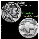 Hobo Buffalo Nickel 5c Grades Hand Carved