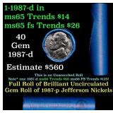 BU Shotgun Jefferson 5c roll, 1987-d 40 pcs Bell T