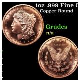 1oz .999 Fine Copper Bullion Round - Morgan Dollar