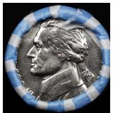 BU Shotgun Jefferson 5c roll, 1980-d 40 pcs Bank $