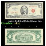 1963 $2 Red Seal United States Note Grades vf++